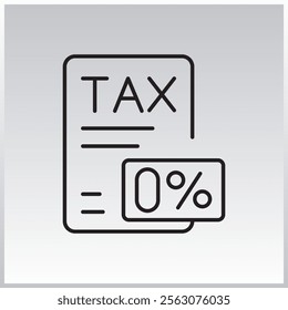 Taxes outLine icon. Editable stroke. Vector illustration