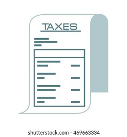 taxes paper receipt icon vector illustration design