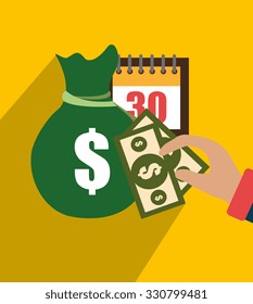 Taxes payment day graphic design with icons, vector illustration.