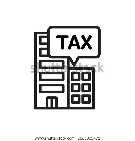 Taxes Property Outline Icon Vector Illustration