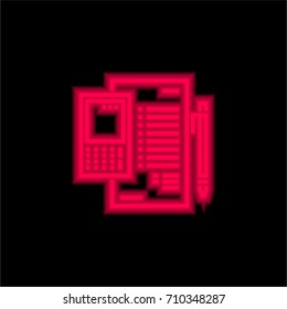 Taxes red glowing neon ui ux icon. Glowing sign logo vector