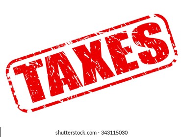 TAXES red stamp text on white