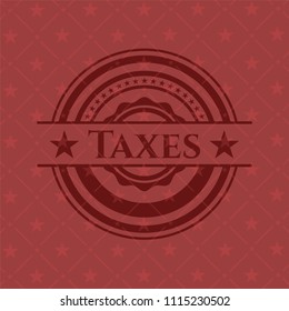 Taxes retro red emblem