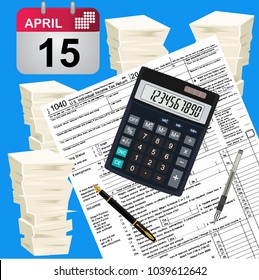 Taxes theme, vector illustration 