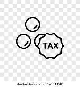 Taxes vector icon isolated on transparent background, Taxes logo concept