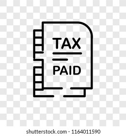 Taxes vector icon isolated on transparent background, Taxes logo concept