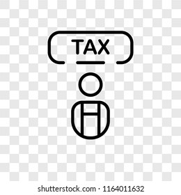 Taxes vector icon isolated on transparent background, Taxes logo concept