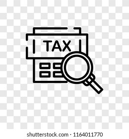 Taxes vector icon isolated on transparent background, Taxes logo concept