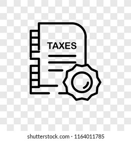 Taxes vector icon isolated on transparent background, Taxes logo concept