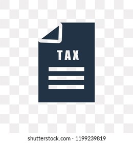 Taxes vector icon isolated on transparent background, Taxes transparency concept can be used web and mobile