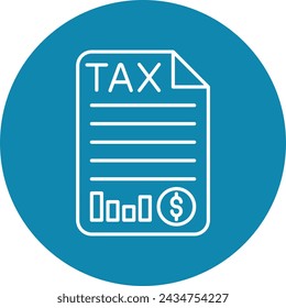Taxes Vector Line Circle Icon Design