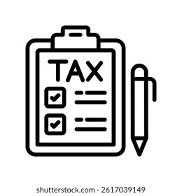Taxes Vector outline icon. Eps10 file 