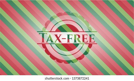 Tax-free christmas emblem background.