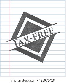 Tax-free emblem draw with pencil effect