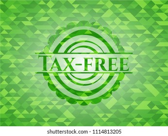 Tax-free green mosaic emblem