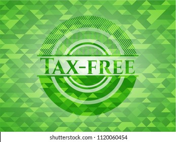 Tax-free green mosaic emblem
