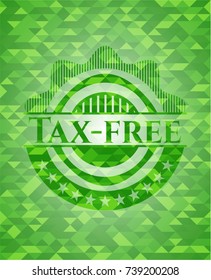 Tax-free green mosaic emblem