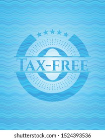 Tax-free water wavec oncept emblem. Vector Illustration. Detailed.