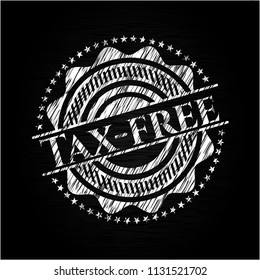 Tax-free written on a blackboard