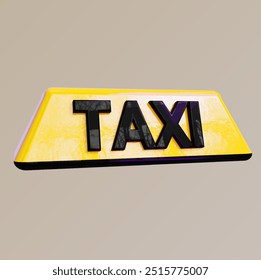 Taxi 3D Vector Servis geel