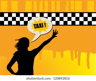 Taxi abstract background, vector illustration