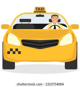 Taxi App Taxi Driver Inside Cab Stock Vector (Royalty Free) 1323754004 ...