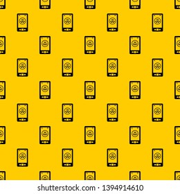 Taxi app in phone pattern seamless vector repeat geometric yellow for any design