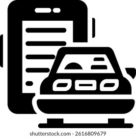 Taxi Arrival Glyph Vector Icon Design