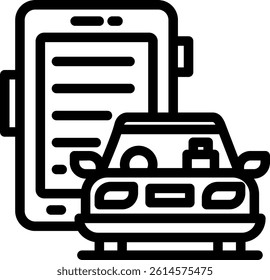 Taxi Arrival Line Vector Icon Design