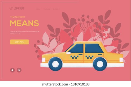 Taxi art icon. Taxi classic background. Taxi  illustration concept. 