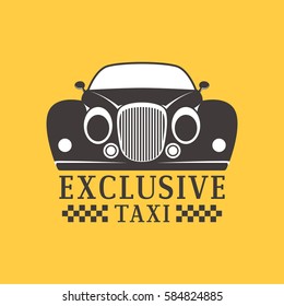 Taxi badge car service business sign template vector illustration.