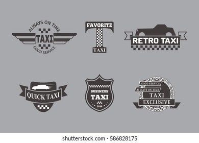 Taxi badge car service business sign template vector illustration.