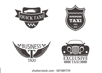 Taxi badge car service business sign template vector illustration.