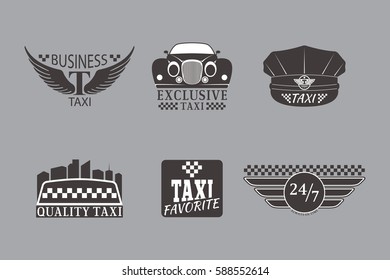 Taxi badge car service business sign template vector illustration.