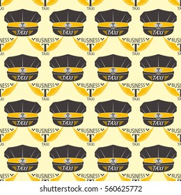 Taxi badge seamless pattern vector illustration.
