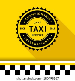 Taxi badge with shadow - 10, vector illustration 10eps