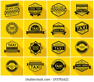 Taxi badge with shadow, vector illustration