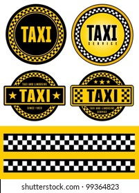 Taxi badge. Signs and labels.