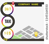 Taxi banner. Taxi, car, map. Vector illustration.