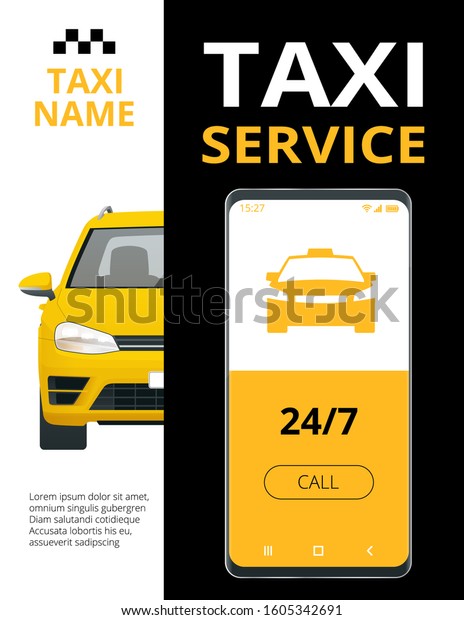 Taxi Banner Design Template for Taxi
Service. Online Mobile Application Order Taxi
Service