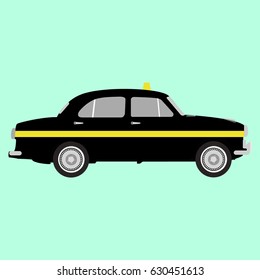 Taxi - Black Ambassador Car Vector