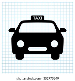 taxi - black vector icon