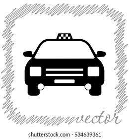 Taxi  black  vector icon