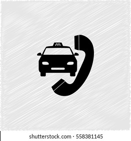 taxi - black  vector icon