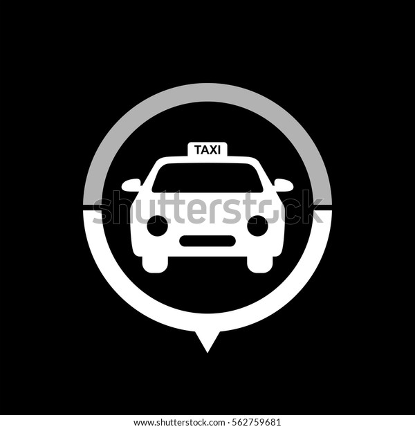 taxi - black  vector\
icon