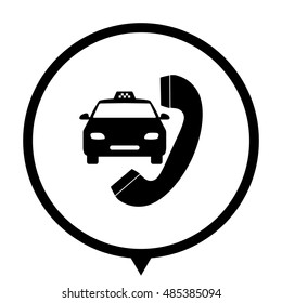 taxi - black vector icon ; map pointer