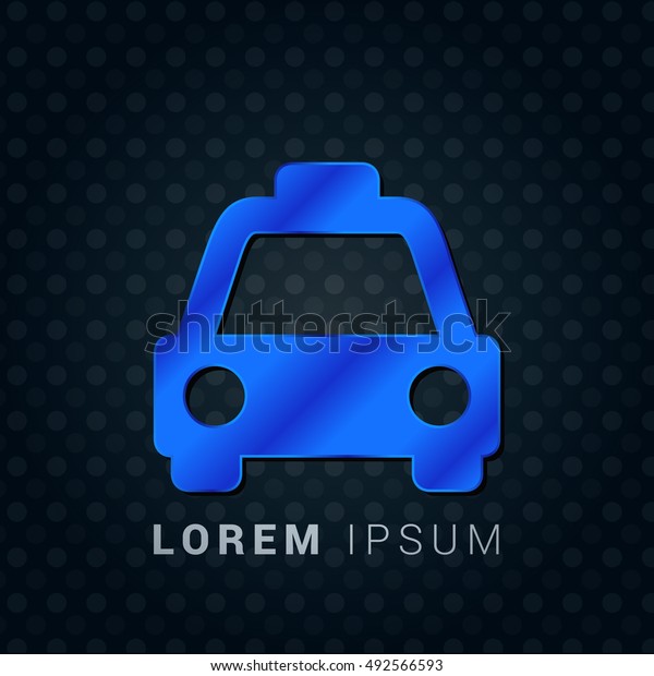 Taxi\
Blue metallic chromium precious Icon / Logo\
Design