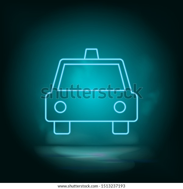 Taxi blue neon vector icon. Simple\
element illustration from map and navigation concept. Taxi blue\
neon vector icon. Real estate concept vector\
illustration.