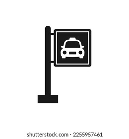 Icono de la tarjeta de taxi estilo plano aislado en fondo blanco. Ilustración del vector