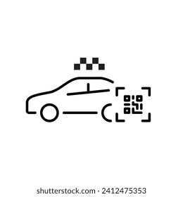 Taxi booking app. Using qr code. Pixel perfect icon